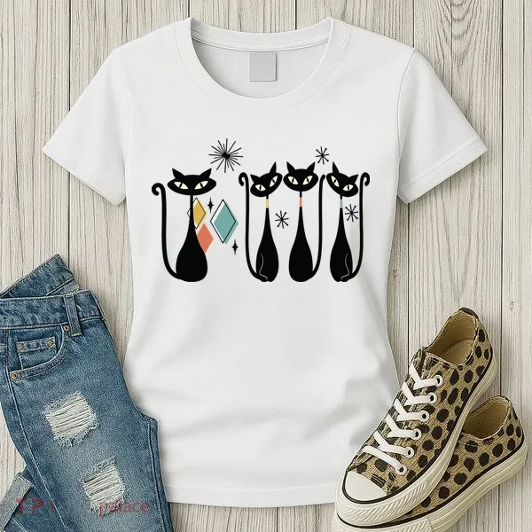 Cats 50s Cat Mid Century Women's T-Shirt