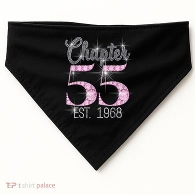 Chapter 55 EST 1968 55th Birthday Tee Gift For Wo USA-Made Doggie Bandana