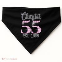Chapter 55 EST 1968 55th Birthday Tee Gift For Wo USA-Made Doggie Bandana thumb 0
