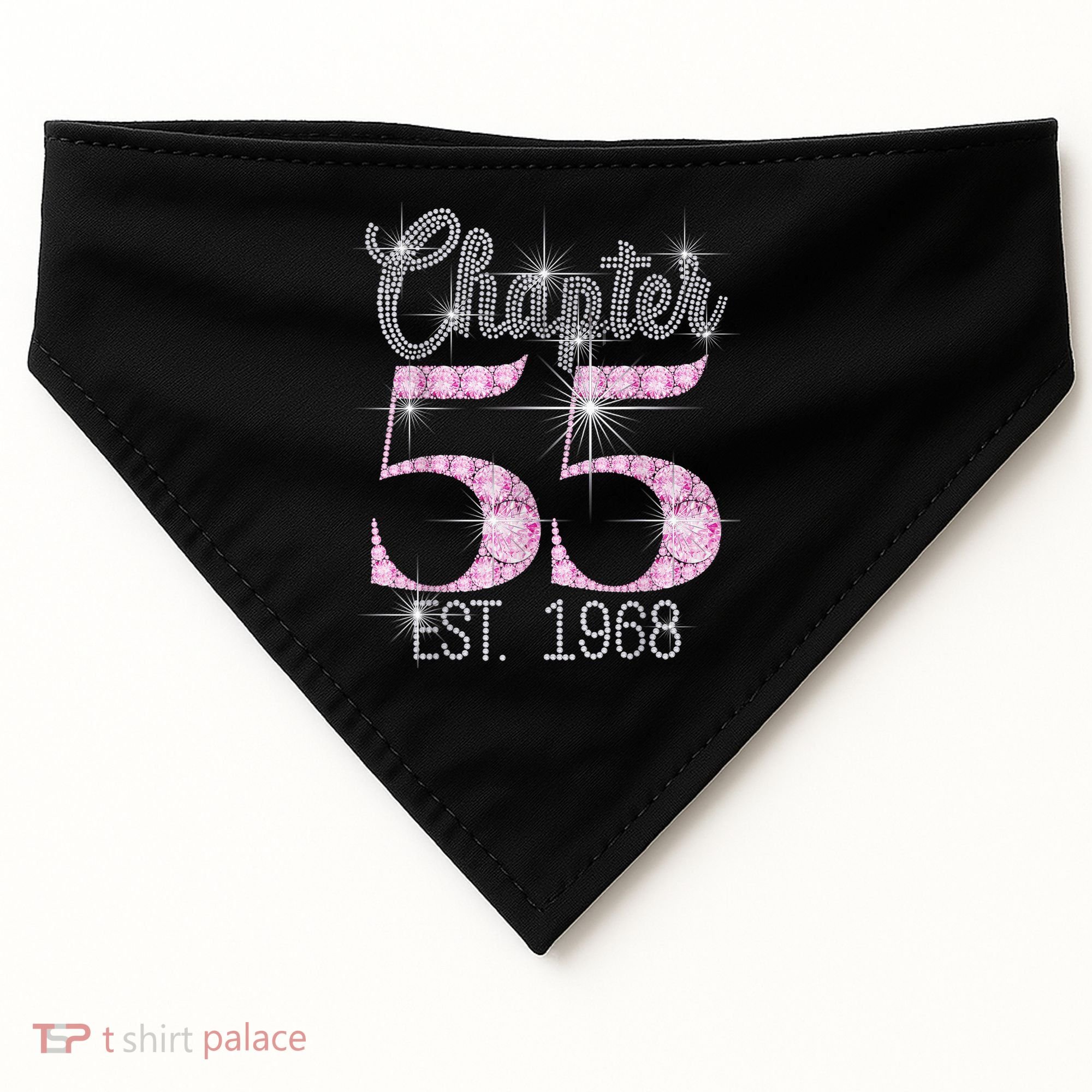 Chapter 55 EST 1968 55th Birthday Tee Gift For Wo USA-Made Doggie Bandana