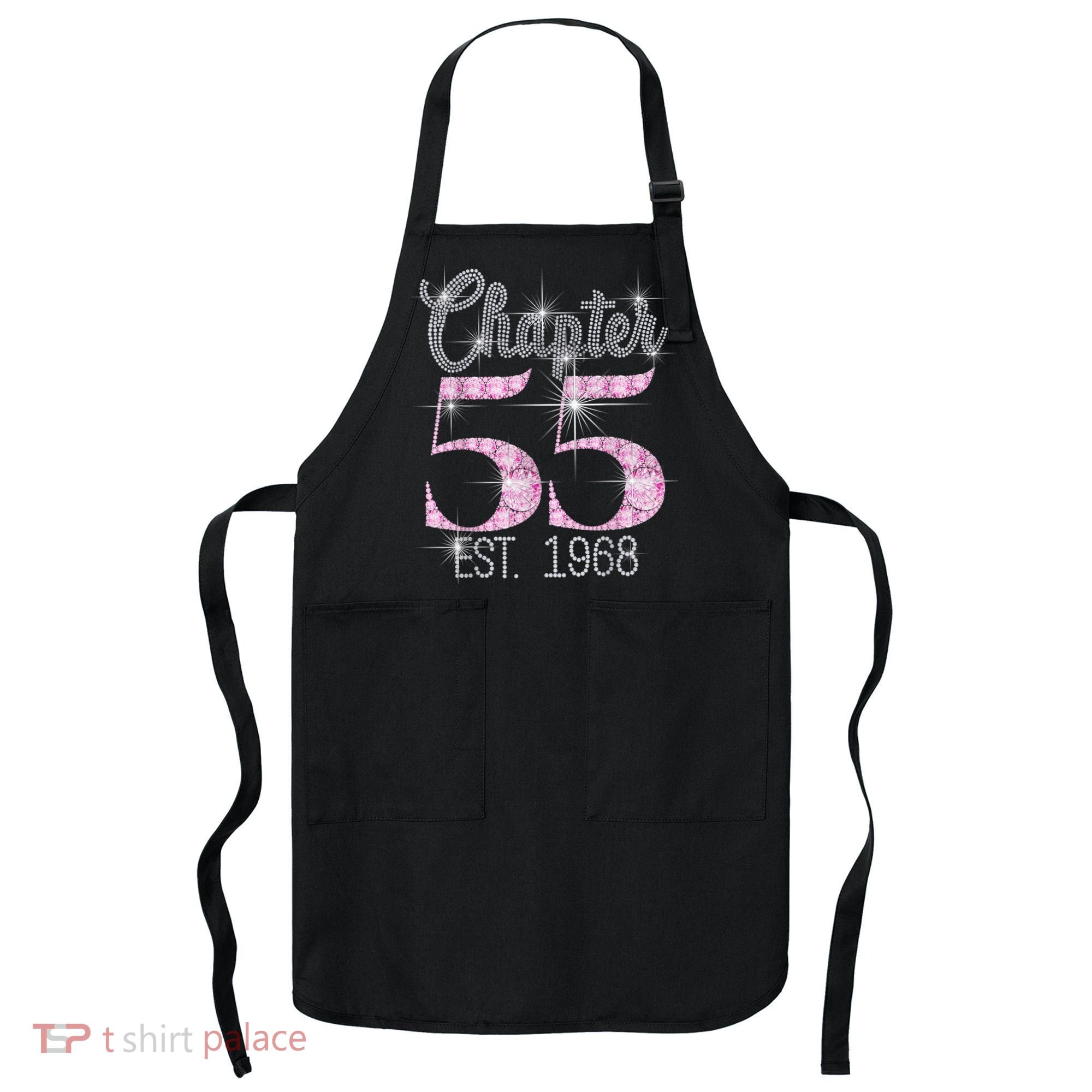 Chapter 55 EST 1968 55th Birthday Tee Gift For Wo Apron