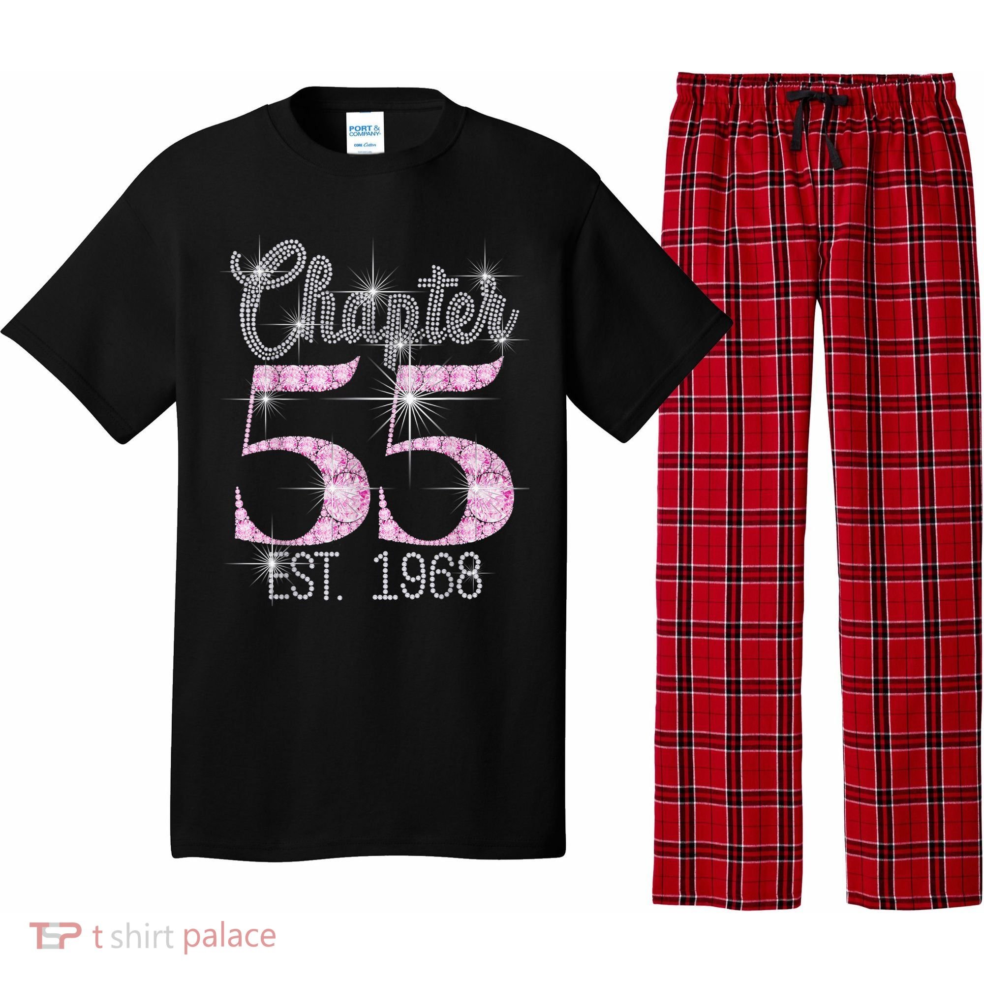 Chapter 55 EST 1968 55th Birthday Tee Gift For Wo Pajama Set