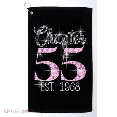 Chapter 55 EST 1968 55th Birthday Tee Gift For Wo Golf Towel