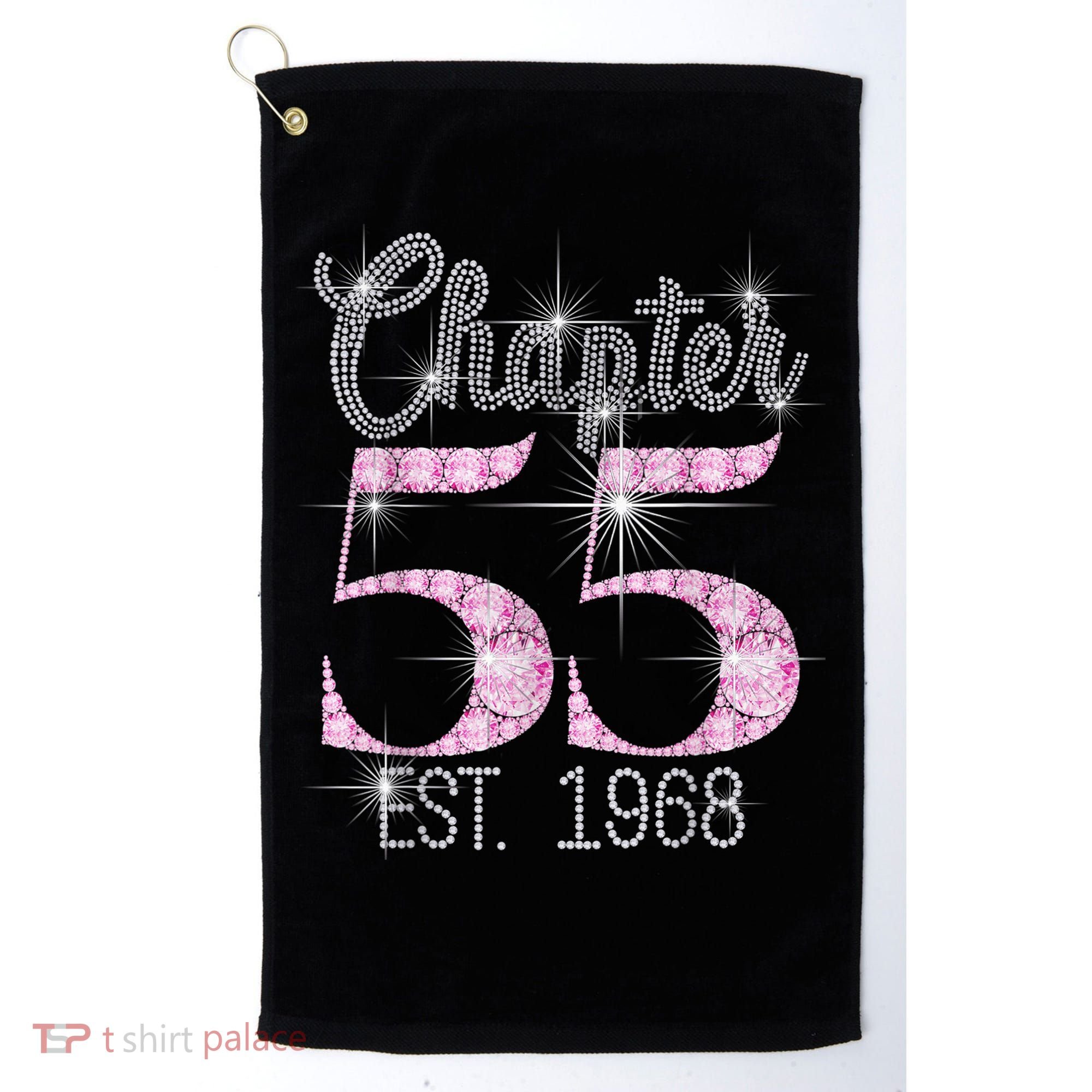 Chapter 55 EST 1968 55th Birthday Tee Gift For Wo Golf Towel
