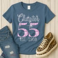 Chapter 55 EST 1968 55th Birthday Tee Gift For Wo Women's T-Shirt thumb 3