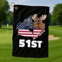 Canada 51st Us State Funny United States Buying Canada Golf Towel thumb 1