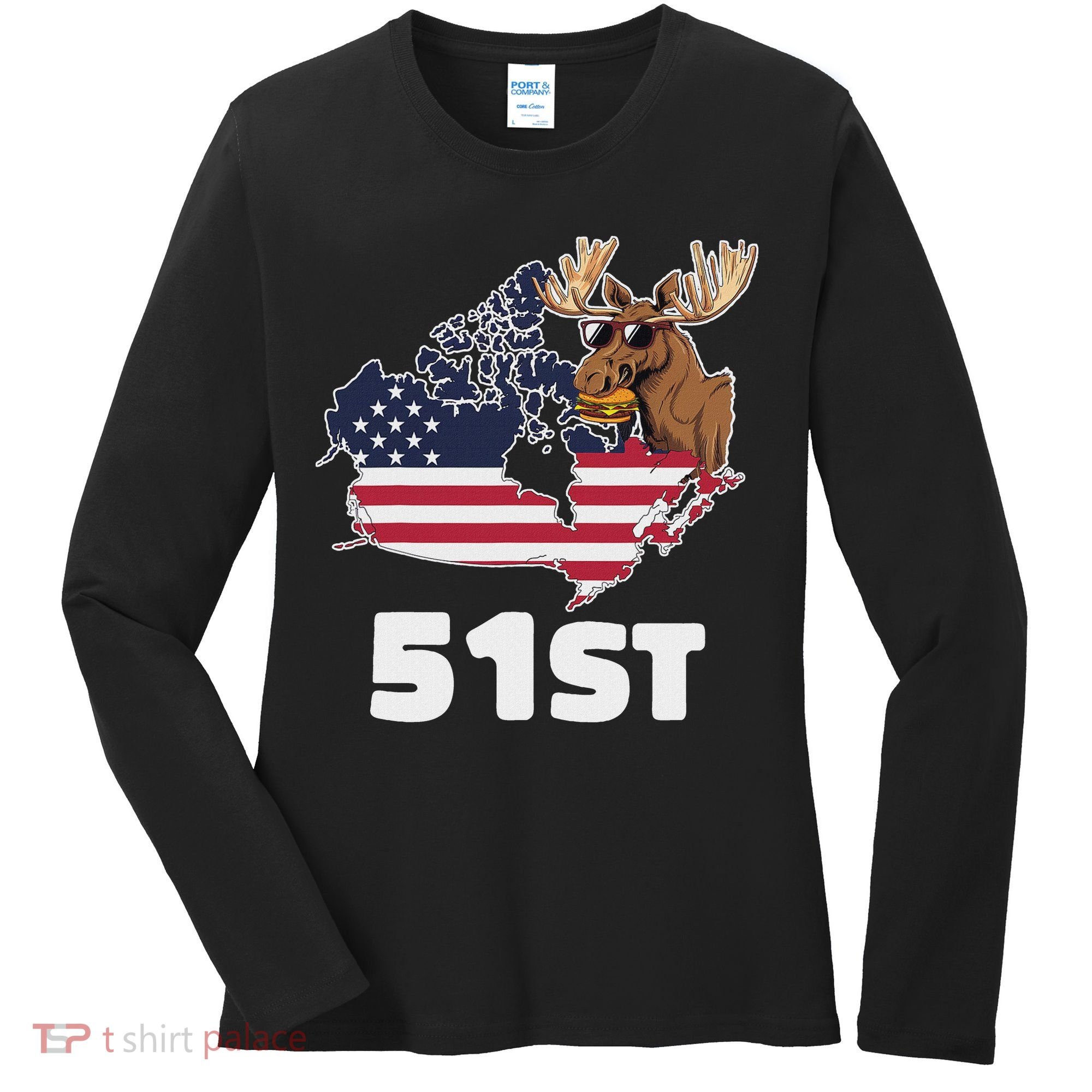 Canada 51st Us State Funny United States Buying Canada Women's Long Sleeve Shirt