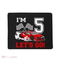 Cute 5 Year Old Race Car 5th Birthday Racecar Racing Boy Mousepad thumb 0