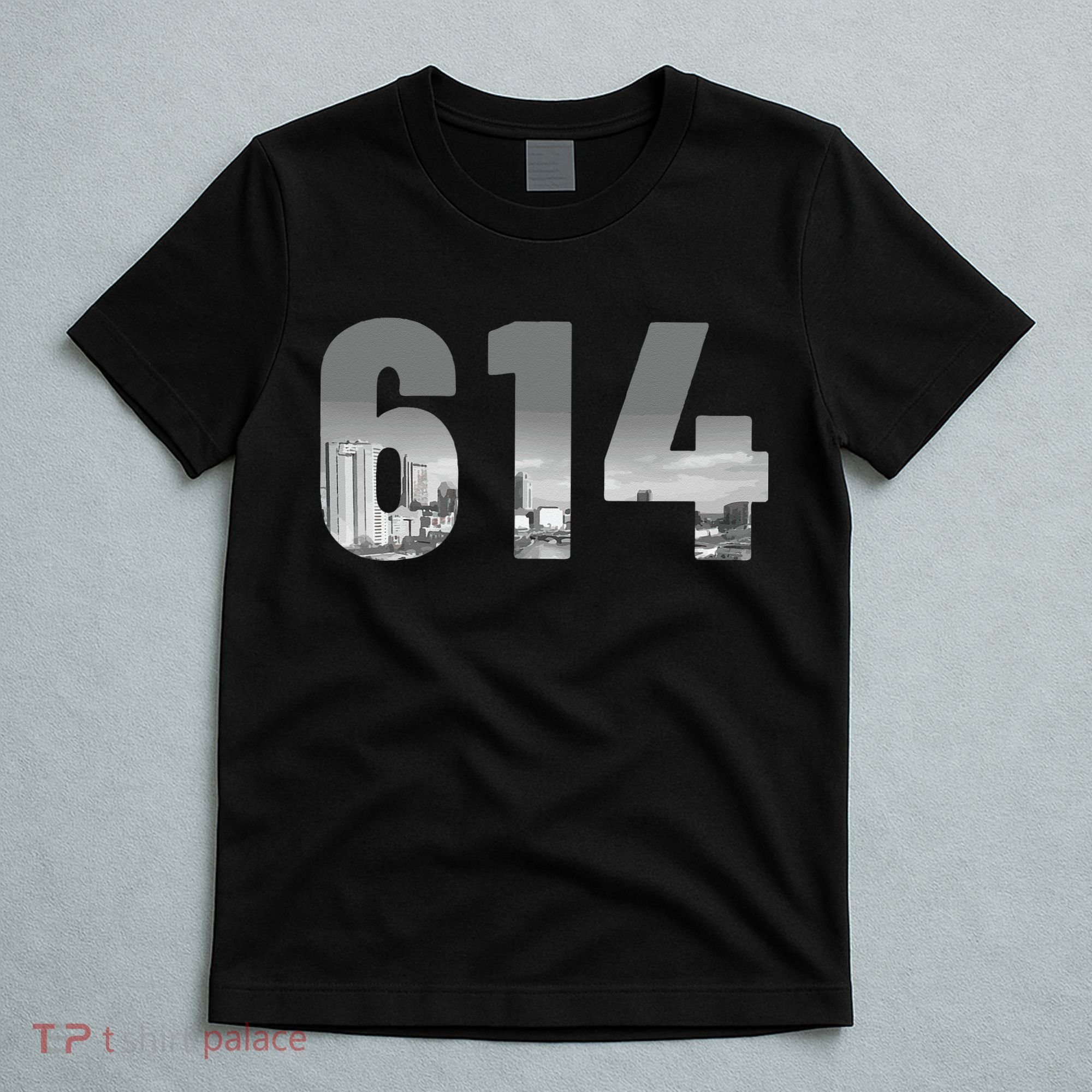 Columbus 614 Area Code Skyline Ohio Vintage T-Shirt
