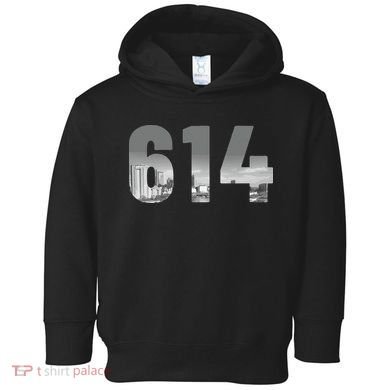 Columbus 614 Area Code Skyline Ohio Vintage Toddler Hoodie