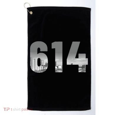 Columbus 614 Area Code Skyline Ohio Vintage Golf Towel