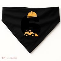  6th Birthday Construction Gift For Birthday Boy USA-Made Doggie Bandana thumb 0