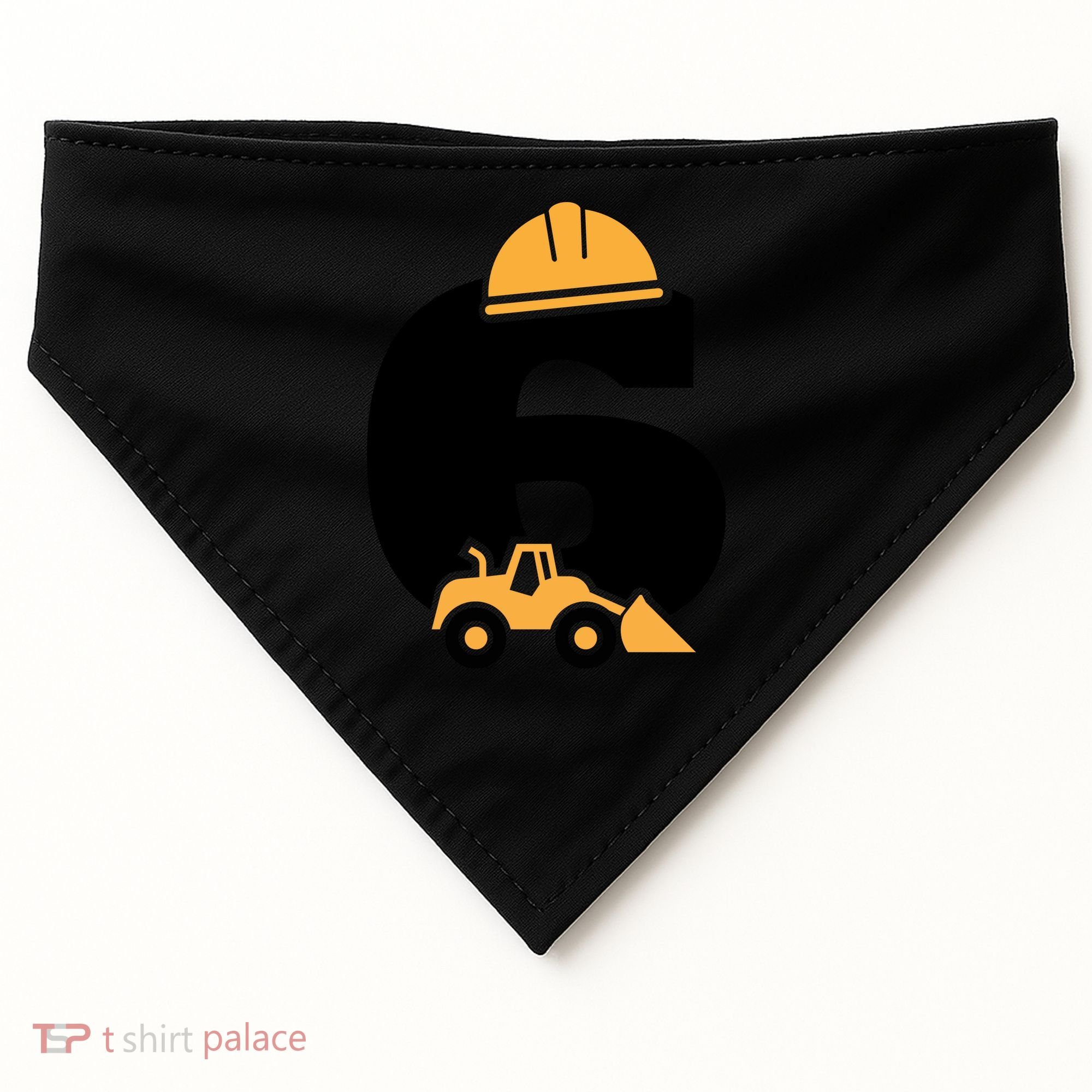  6th Birthday Construction Gift For Birthday Boy USA-Made Doggie Bandana