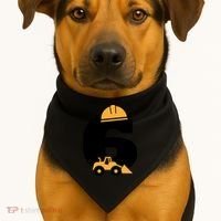  6th Birthday Construction Gift For Birthday Boy USA-Made Doggie Bandana thumb 1
