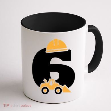  6th Birthday Construction Gift For Birthday Boy Coffee Mug back