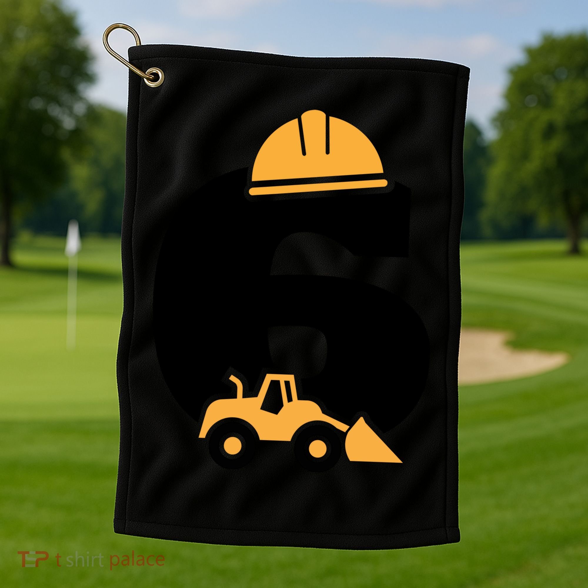  6th Birthday Construction Gift For Birthday Boy Golf Towel