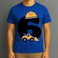  6th Birthday Construction Gift For Birthday Boy T-Shirt thumb 3