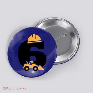  6th Birthday Construction Gift For Birthday Boy Button