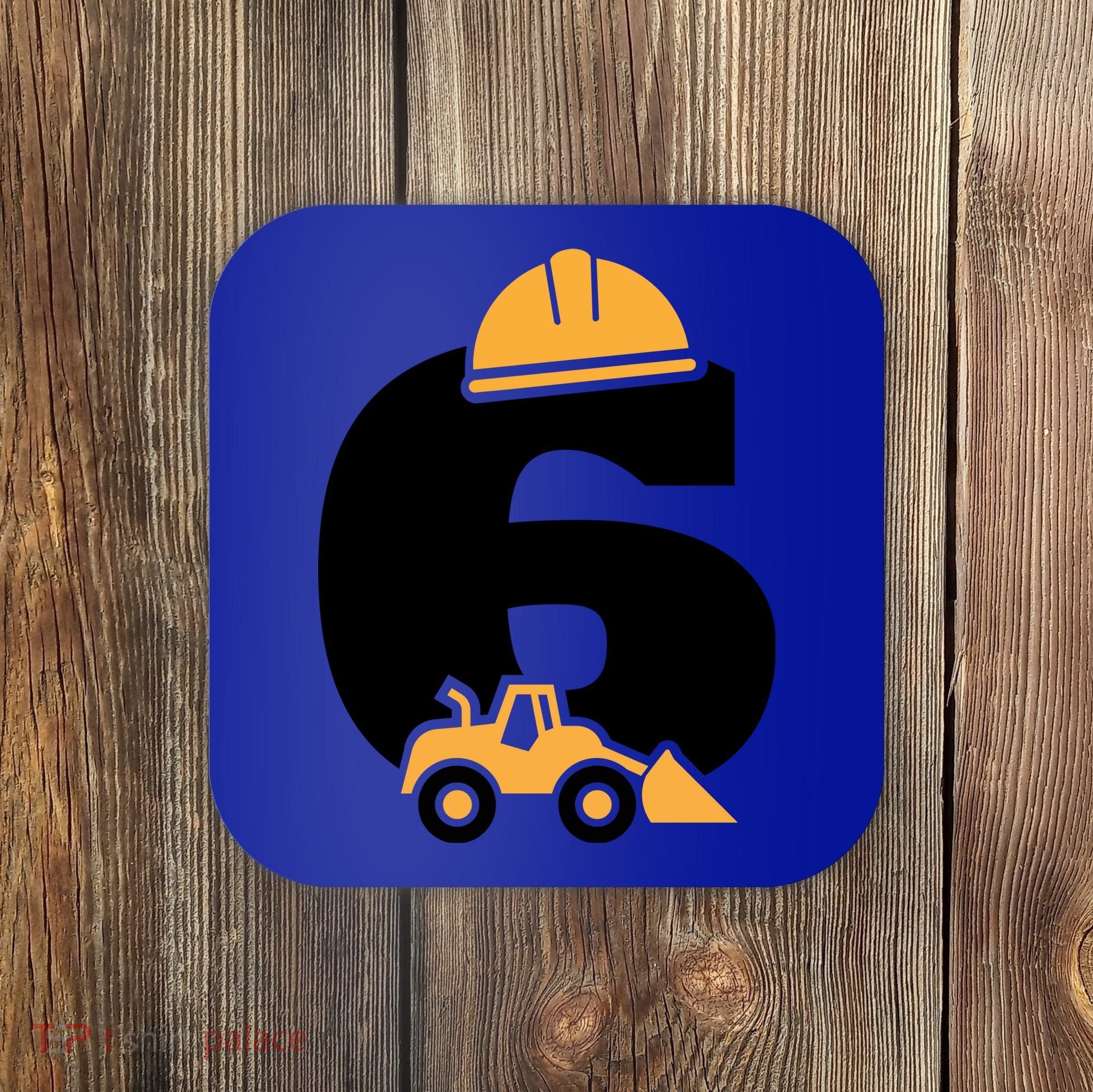  6th Birthday Construction Gift For Birthday Boy Coaster