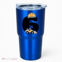  6th Birthday Construction Gift For Birthday Boy Tumbler thumb 0