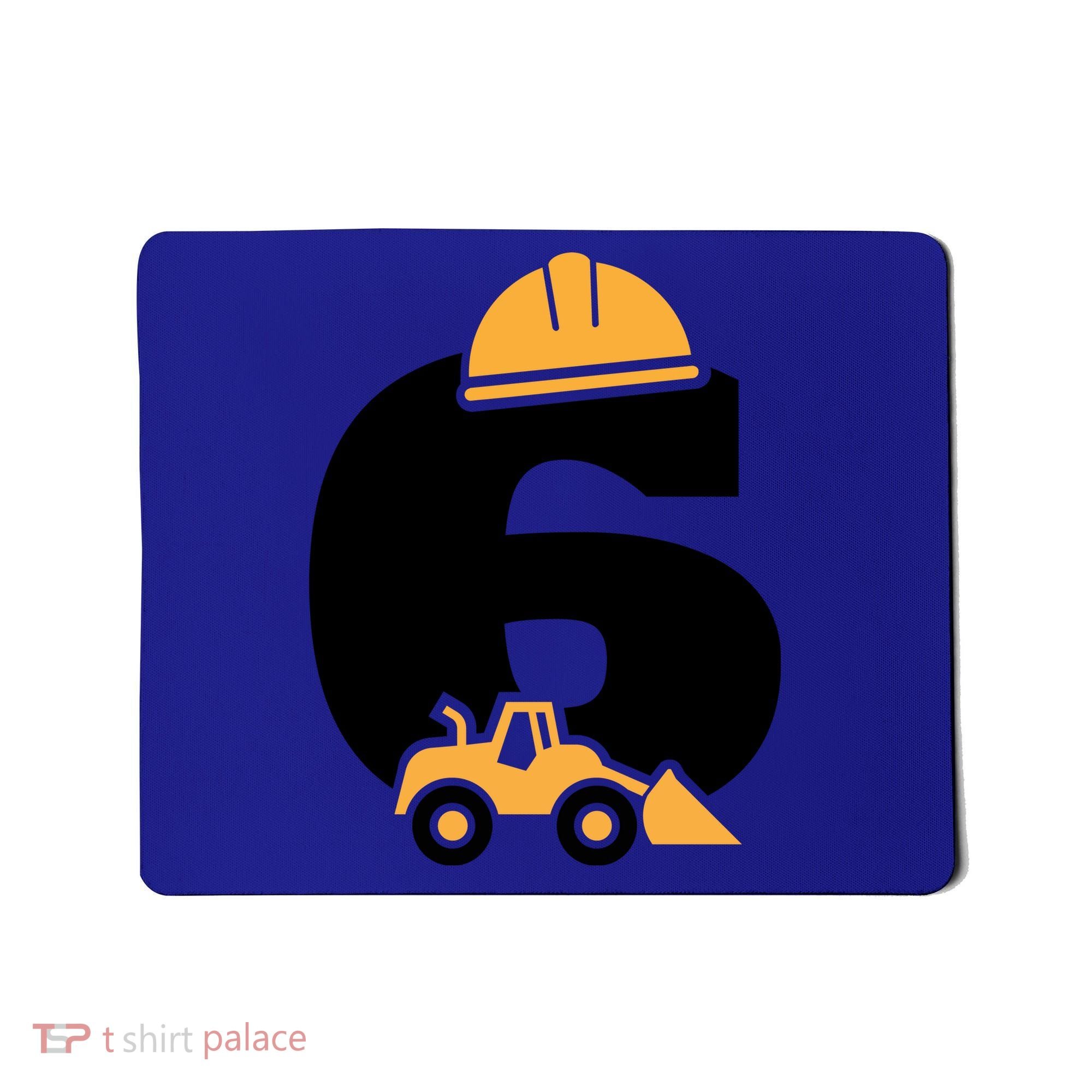  6th Birthday Construction Gift For Birthday Boy Mousepad