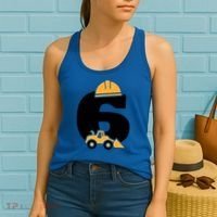  6th Birthday Construction Gift For Birthday Boy Women's Tank Top thumb 2