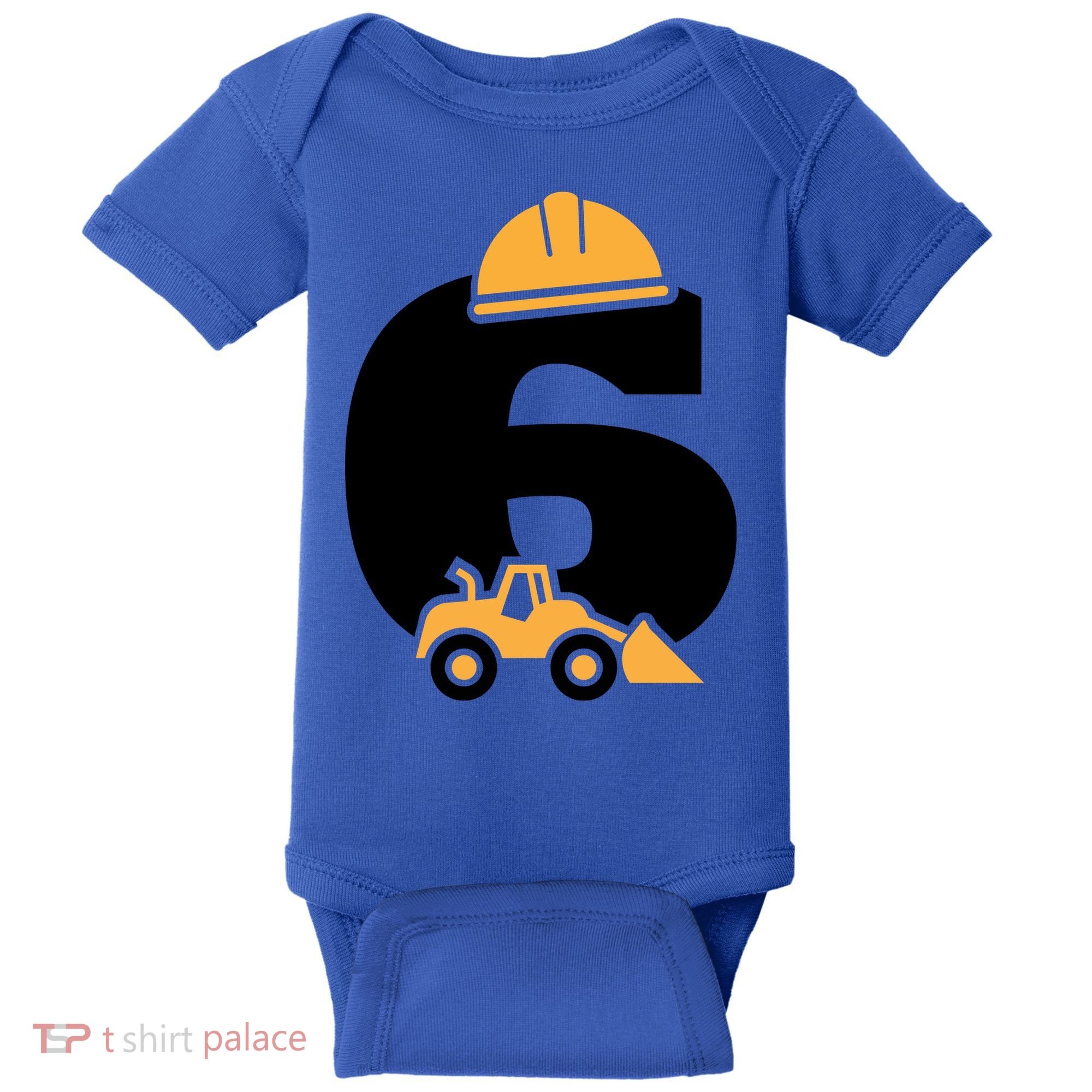  6th Birthday Construction Gift For Birthday Boy Baby Bodysuit