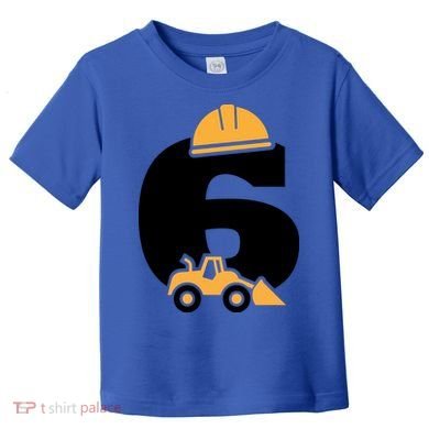  6th Birthday Construction Gift For Birthday Boy Toddler T-Shirt