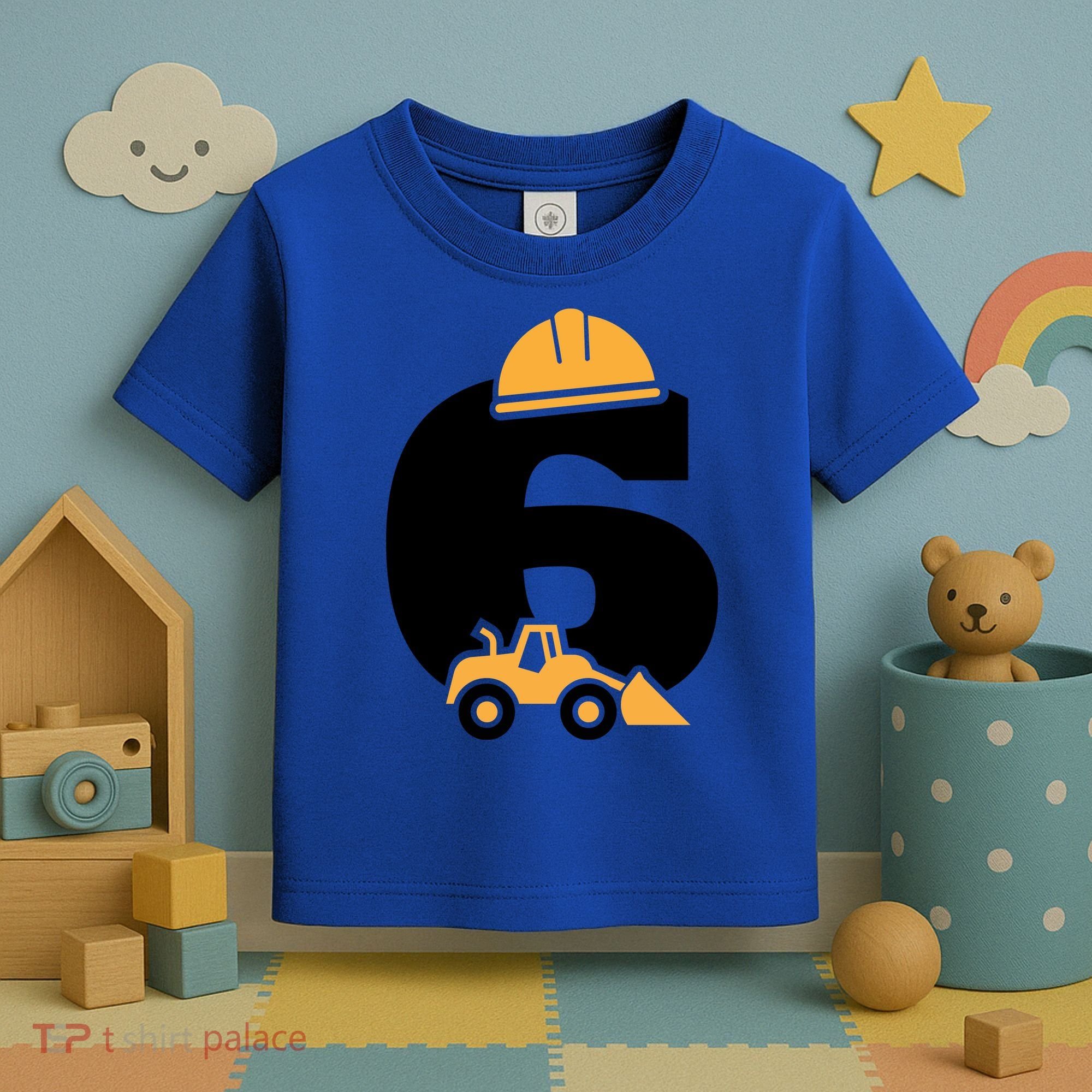  6th Birthday Construction Gift For Birthday Boy Toddler T-Shirt