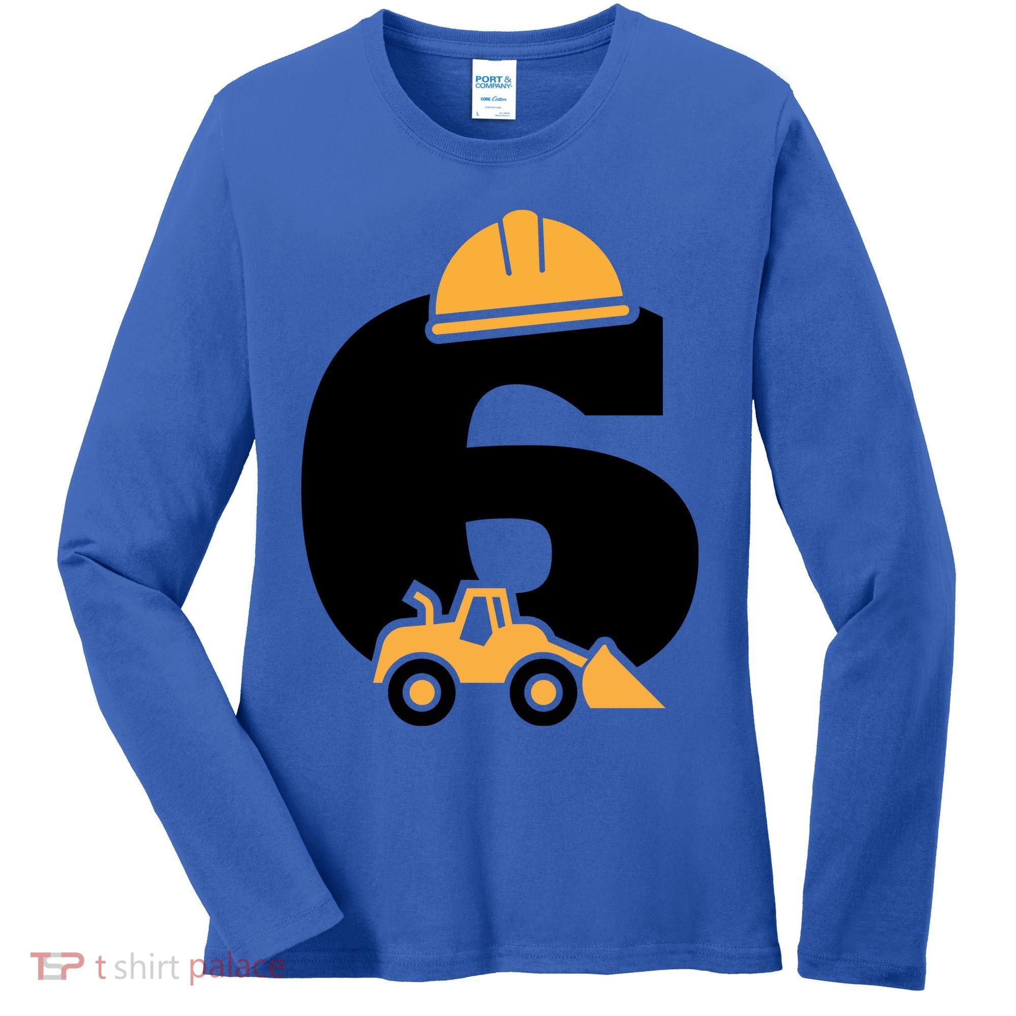  6th Birthday Construction Gift For Birthday Boy Women's Long Sleeve Shirt