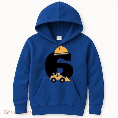  6th Birthday Construction Gift For Birthday Boy Kids Hoodie