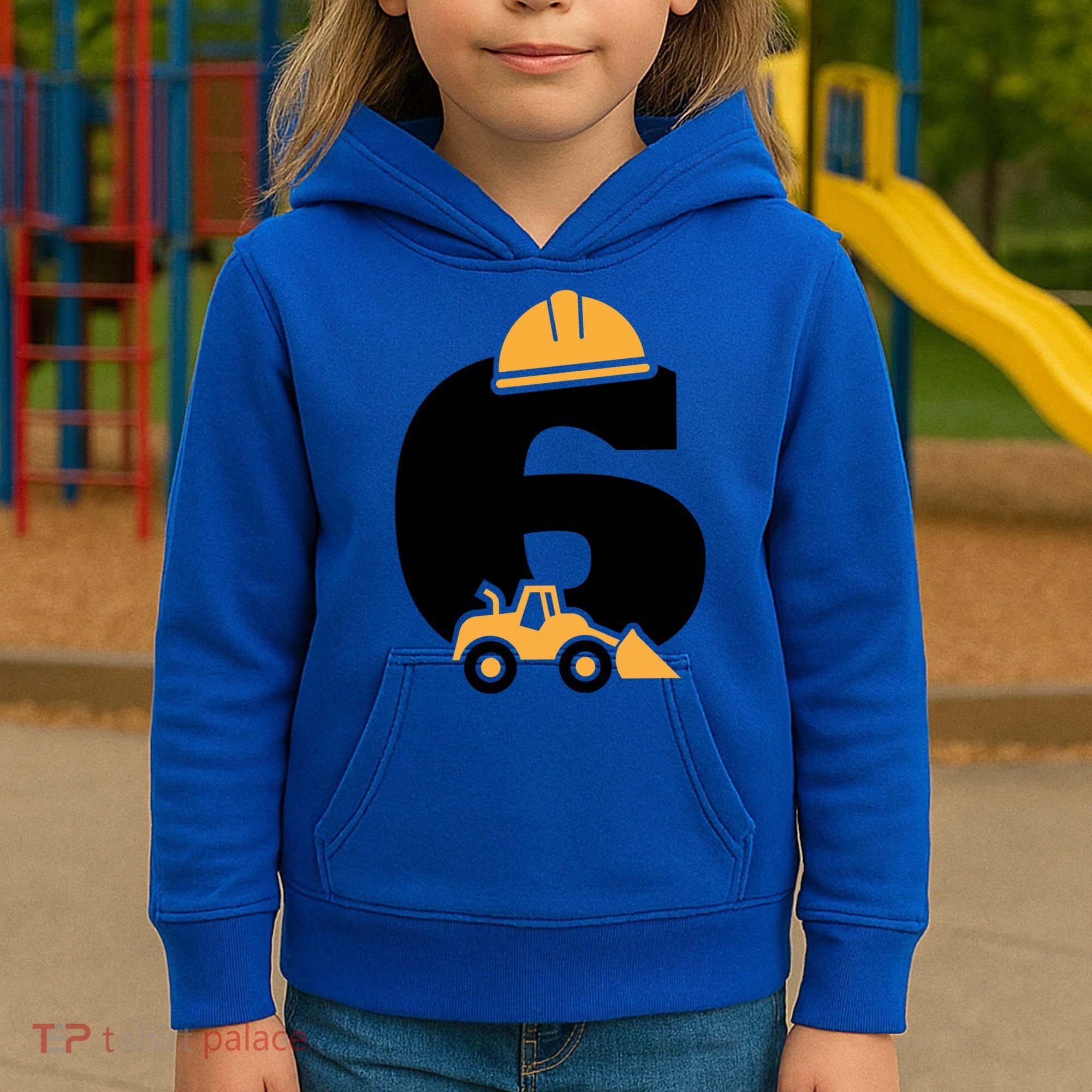  6th Birthday Construction Gift For Birthday Boy Kids Hoodie
