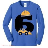  6th Birthday Construction Gift For Birthday Boy Kids Long Sleeve Shirt thumb 0