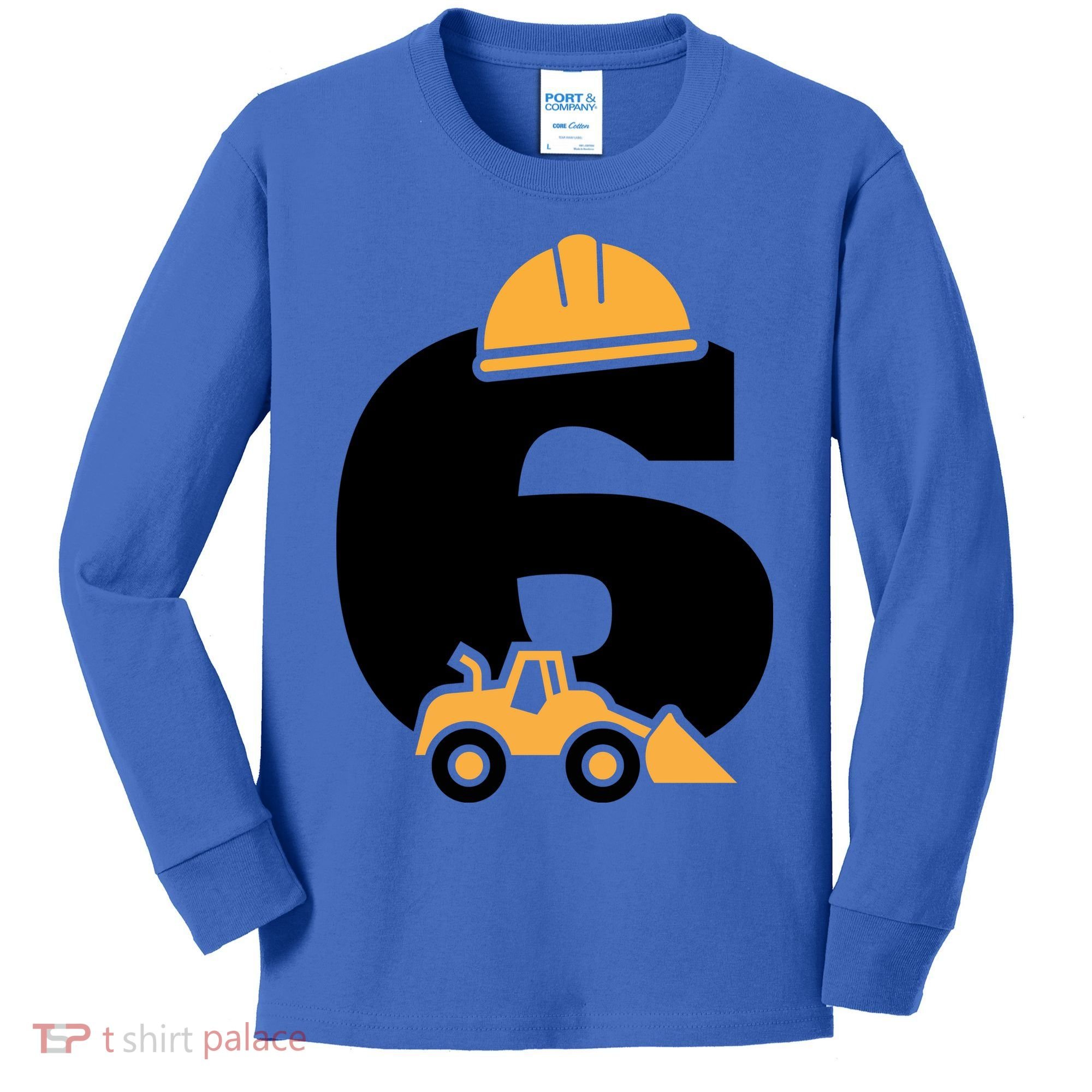  6th Birthday Construction Gift For Birthday Boy Kids Long Sleeve Shirt