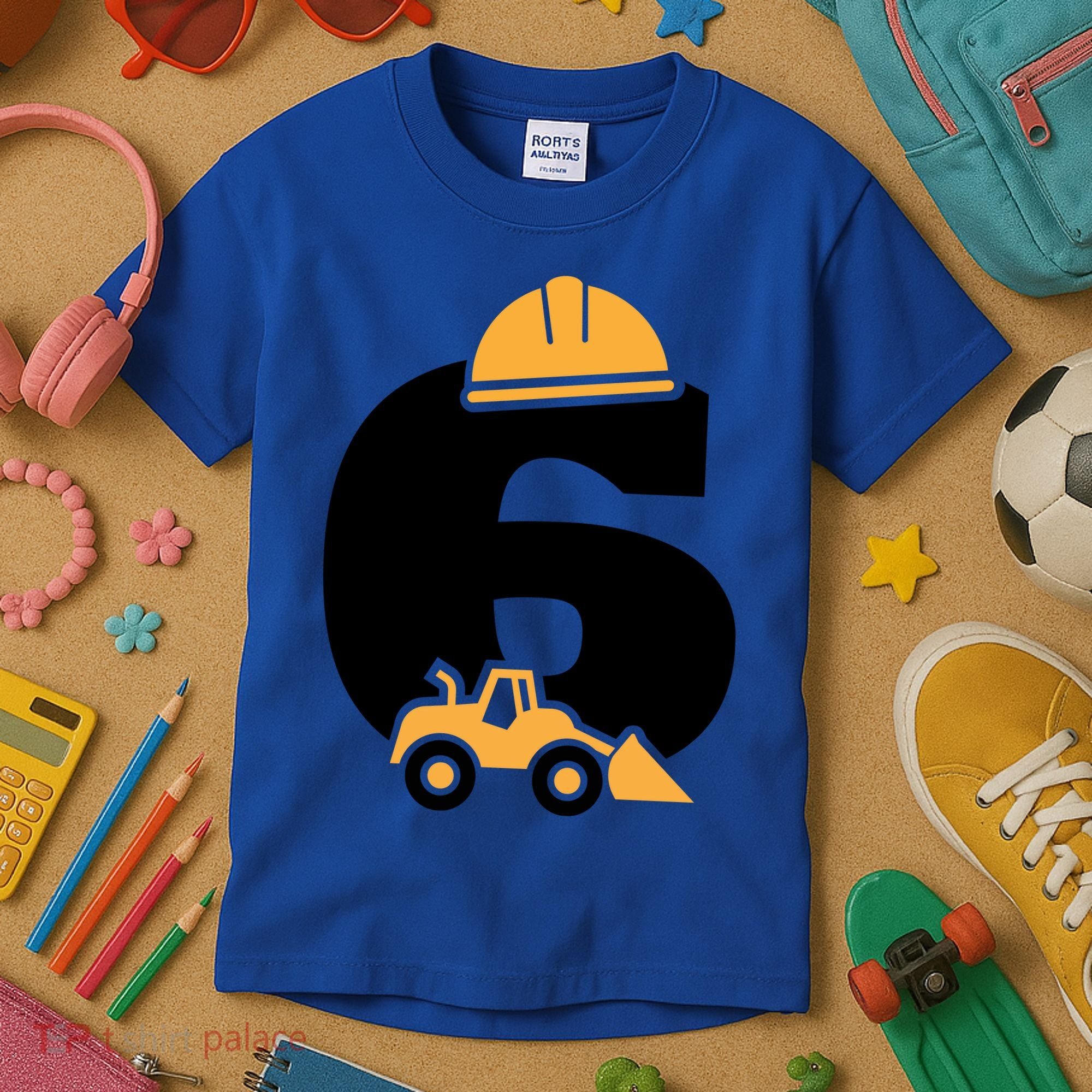  6th Birthday Construction Gift For Birthday Boy Kids T-Shirt
