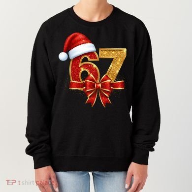 Christmas 67 Santa Hat Bow Women's Sweatshirt