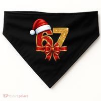Christmas 67 Santa Hat Bow USA-Made Doggie Bandana thumb 0