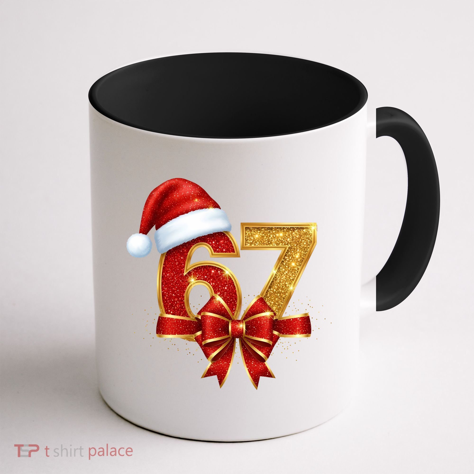 Christmas 67 Santa Hat Bow Coffee Mug