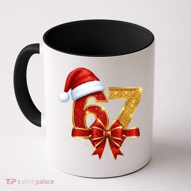 Christmas 67 Santa Hat Bow Coffee Mug