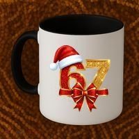 Christmas 67 Santa Hat Bow Coffee Mug thumb 2