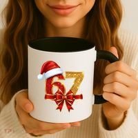 Christmas 67 Santa Hat Bow Coffee Mug thumb 3