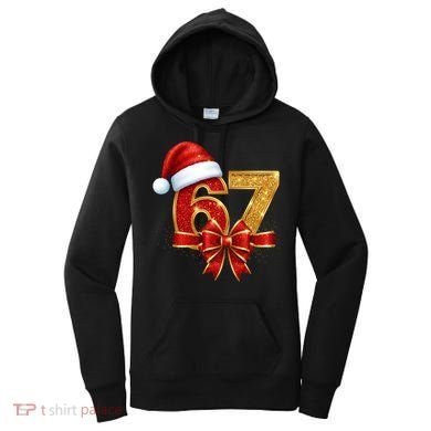 Christmas 67 Santa Hat Bow Women's Hoodie