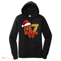 Christmas 67 Santa Hat Bow Women's Hoodie thumb 0