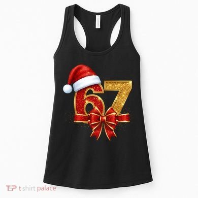 Christmas 67 Santa Hat Bow Women's Tank Top