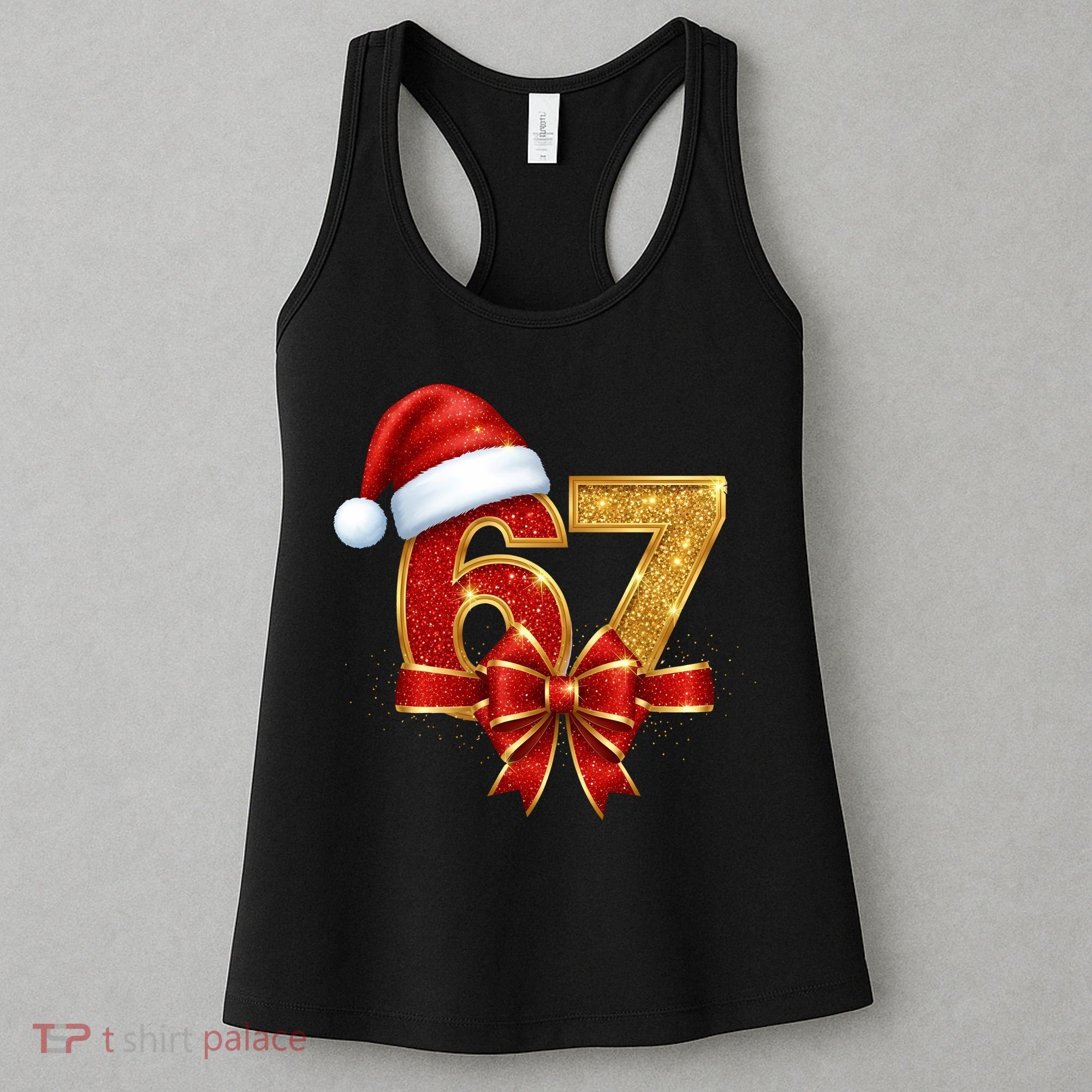 Christmas 67 Santa Hat Bow Women's Tank Top
