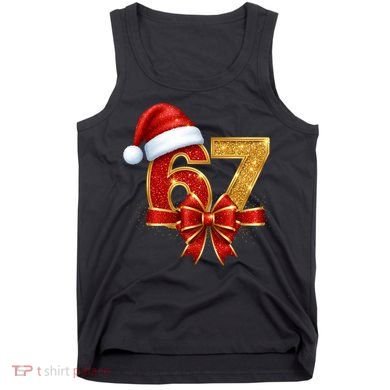 Christmas 67 Santa Hat Bow Tank Top