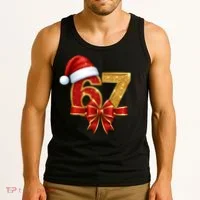 Christmas 67 Santa Hat Bow Tank Top thumb 3