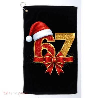 Christmas 67 Santa Hat Bow Golf Towel