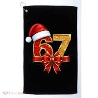 Christmas 67 Santa Hat Bow Golf Towel thumb 0