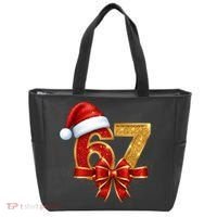 Christmas 67 Santa Hat Bow Tote Bag thumb 0